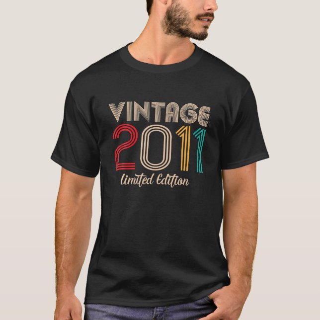 Camiseta Vintage 2011 Limited Edition 11th Birthday 11 (Anverso)