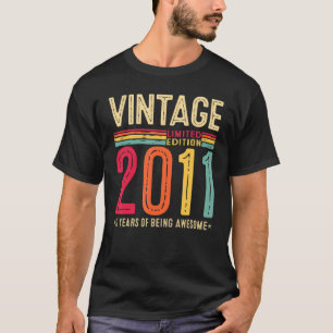 Camiseta Vintage 2011 Tees 11th Birthday Boys G