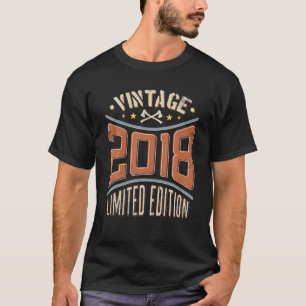 Camiseta Vintage 2018 Birth Year Limited Edition 4 Years Ol