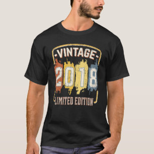 Camiseta Vintage 2018 Birth Year Limited Edition 5 Years Ol