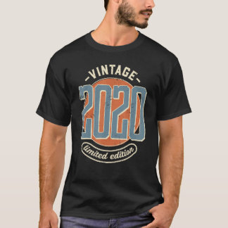Camiseta Vintage 2020 Año de nacimiento 2 años