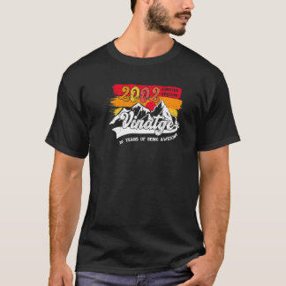 Camiseta Vintage 20th Birthday T Shirt 2002 Decoración 20 Y