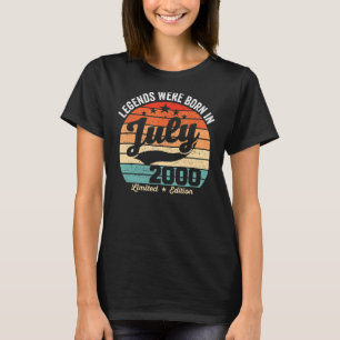 Camiseta Vintage 22th Birthday Legends Nació El 20 De Julio