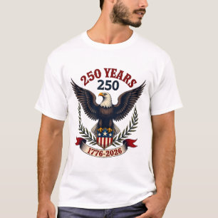 Camiseta Vintage 250 Años 1776-2026 Águila Patriótica Ameri