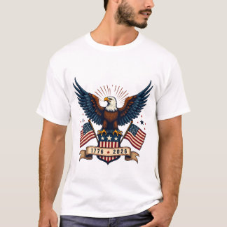 Camiseta Vintage 250 Años 1776 2026 Águila Patriótica Ameri