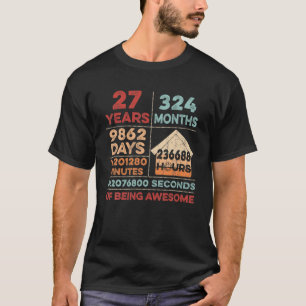 Camiseta Vintage 27Th Birthday 27 Years Being Awesome A