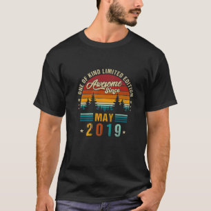 Camiseta Vintage 3º Cumpleaños Increíble Desde Mayo De 2019