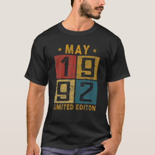 Camiseta Vintage 30 Aniversario Mayo 1992 Nacido En 1992 30