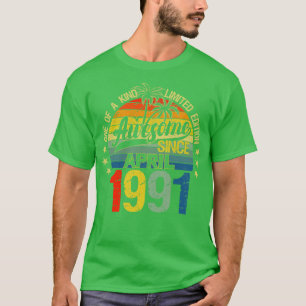 Camiseta Vintage 31 Años Abril 1991 Decoraciones 31ª B