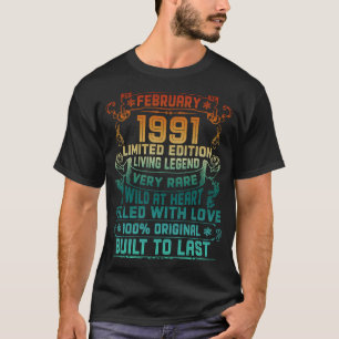 Camiseta Vintage 32 años Febrero 1991 32º cumpleaños
