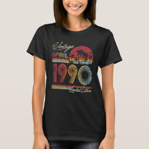 Camiseta Vintage 32 cumpleaños abril 1990 Shir de 32 años