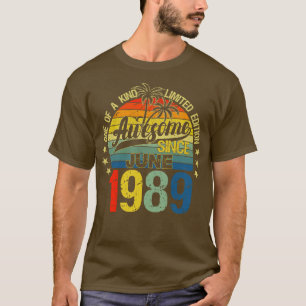 Camiseta Vintage 33 Años Junio 1989 Decoraciones 33ª Bi