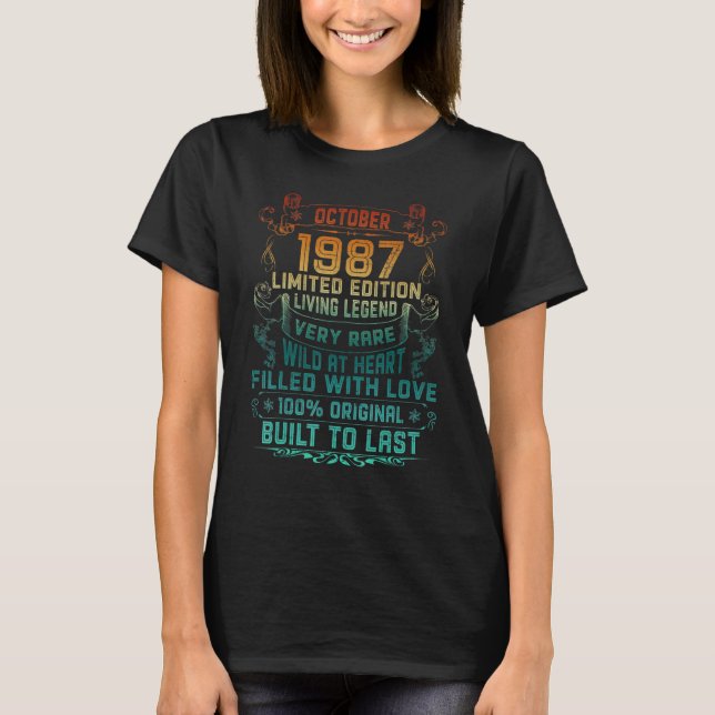 Camiseta Vintage 35 años Octubre 1987 35º cumpleaños (Anverso)