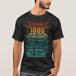 Camiseta Vintage 37 años Febrero 1986 37º cumpleaños
