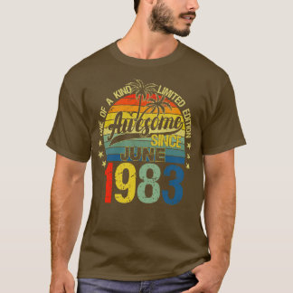 Camiseta Vintage 39 Años Junio 1983 Decoraciones 39th Bi