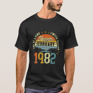 Camiseta Vintage 40º Cumpleaños Increíble Desde Febrero De