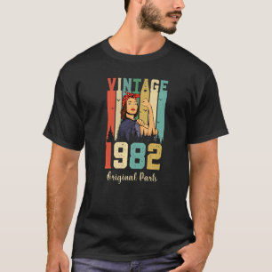 Camiseta Vintage 40 Aniversario Hecho En 1982 Mujeres Nacid