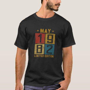 Camiseta Vintage 40 Aniversario Mayo 1982 Nacido En 1982 40