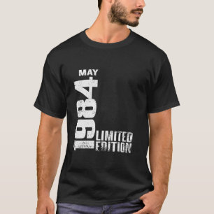 Camiseta Vintage 40 Birthday I Limited Edition May 1984 Lon