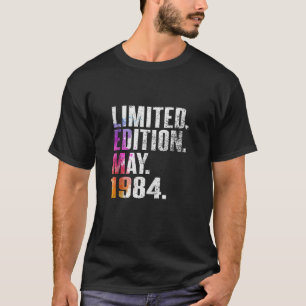 Camiseta Vintage 40 Birthday I Limited Edition May 1984 Tan