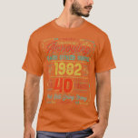 Camiseta Vintage 40th Anniversary Wedding 40 Years of Marri<br><div class="desc">Vintage 40th Anniversary Wedding 40 Years of Marriage 1982  .</div>