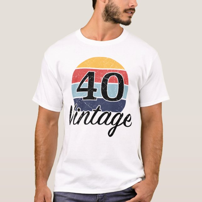 Camiseta Vintage 40th Birthday Sunset (Anverso)