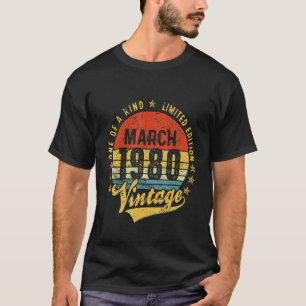 Camiseta Vintage 42 Años Marzo 1980 Decoraciones 42ª B