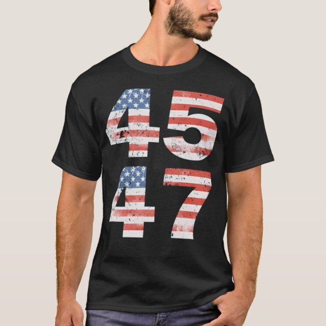 Camiseta Vintage 45 47 - Trump 2024 (Anverso)