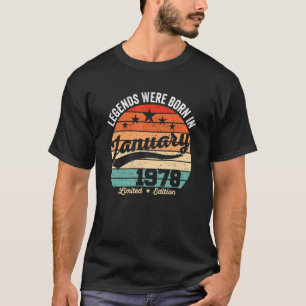 Camiseta Vintage 45th Birthday Legends Nacieron En Enero