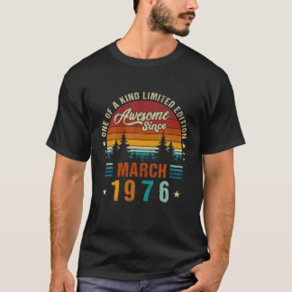 Camiseta Vintage 46º Cumpleaños Increíble Desde Marzo De 19