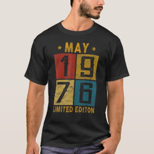 Camiseta Vintage 46º Cumpleaños Mayo 1976 Nacido En 1976 46