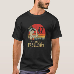 Camiseta Vintage 47 Años Cumpleaños Y Fabuloso 47º Bi