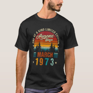 Camiseta Vintage 49º cumpleaños increíble desde marzo de 19