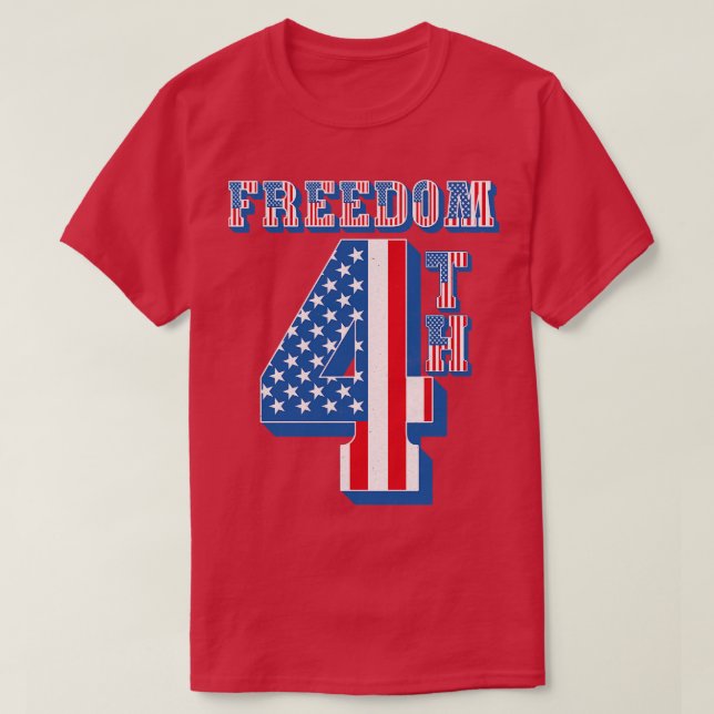 Camiseta Vintage 4Freedom American Flag Text (Diseño del anverso)