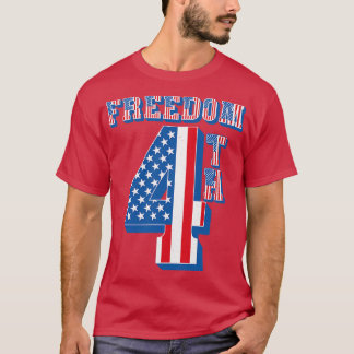 Camiseta Vintage 4Freedom American Flag Text