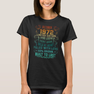 Camiseta Vintage 50 años Octubre 1972 50º cumpleaños