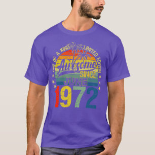Camiseta Vintage 50 Years June 1972 Decoraciones 50th Bi