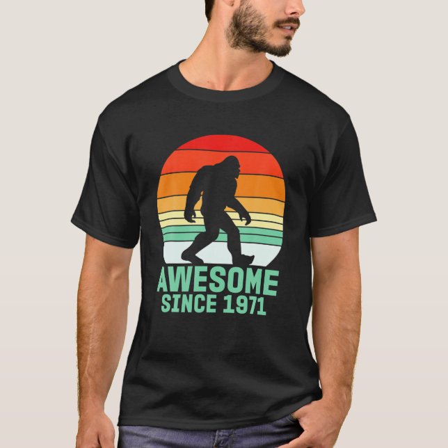 Camiseta Vintage 50Th Birthday 1971, Bigfoot 50Th Birthday (Anverso)