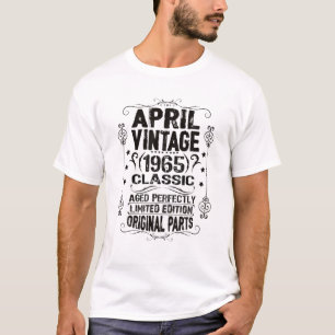 Camiseta Vintage 57 Cumpleaños Abril 1965 Taurus Aries Zodi