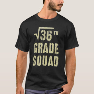 Camiseta Vintage 6º Grado Squad Square Root 36 Vibes Hello