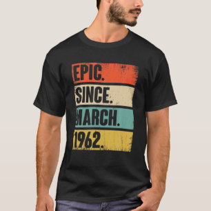 Camiseta Vintage 60 Aniversario Marzo 1962 60 Años