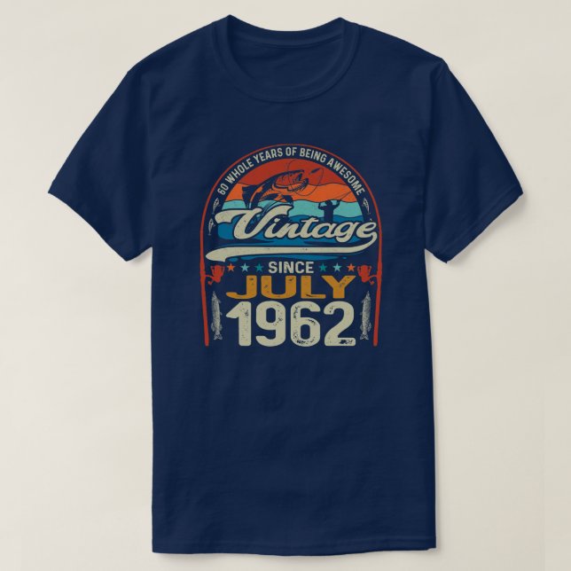 Camiseta Vintage 60 cumpleaños julio 1962 60 años (Diseño del anverso)