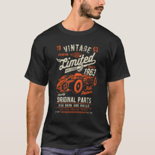 Camiseta Vintage 60th Birthday Race Car Nacido en 1963 60 B