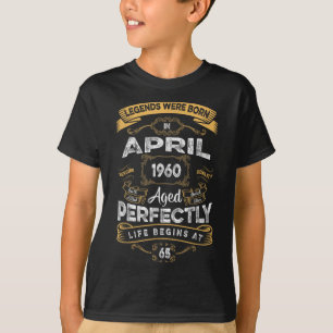 Camiseta Vintage 65th Birthday Legends Nacieron El 1 De Abr