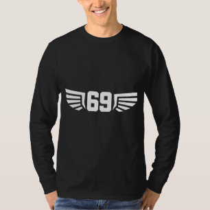 Camiseta Vintage 69 Sesenta y Nueve Símbolo Numérico Alado