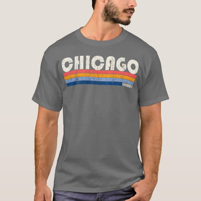 Camiseta Vintage 70S 80S Style Chicago Il funny (Anverso)