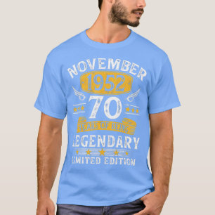 Camiseta Vintage 70th Birthday noviembre 1952 70 años