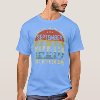 Camiseta Vintage 74th Birthday Septiembre 1948 74 años