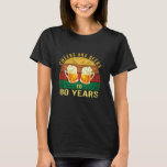 Camiseta Vintage 80th Birthday Cheers and Beers To 80 Year<br><div class="desc">Vintage 80th Birthday Cheers and Beers To 80 Years</div>