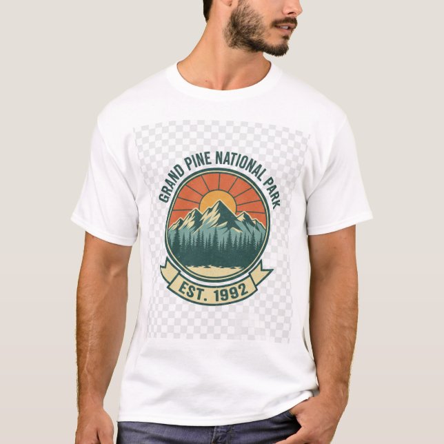 Camiseta Vintage 90s Mountain Adventure National ParT-Shirt (Anverso)